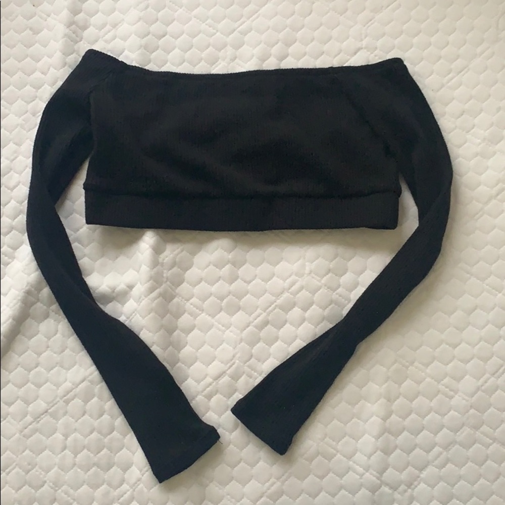 Tube top long sleeve. Black.